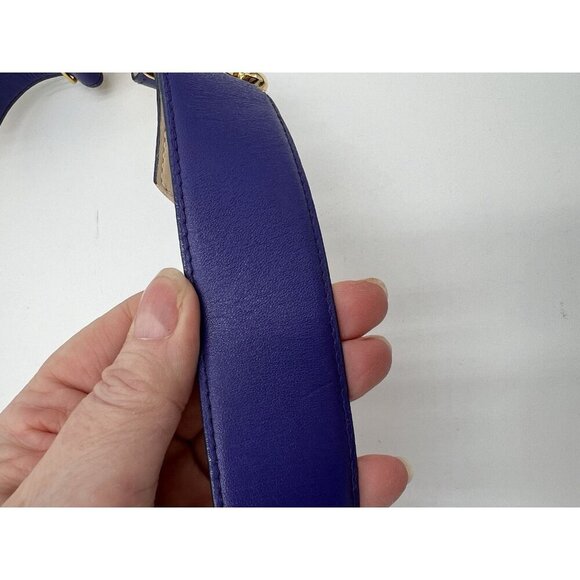 Vintage Carlisle Size M Purple Genuine Leather Belt W/Gold Clasp Buckle READ!! - Picture 3 of 7